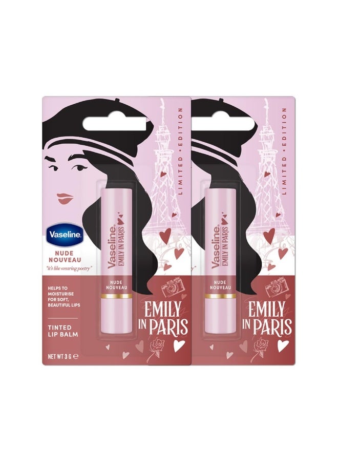 Vaseline  Nouveau Emily in Paris Limited Edition  Tinted Lip Balm Stick 3g (Pack of 2) - Image 1